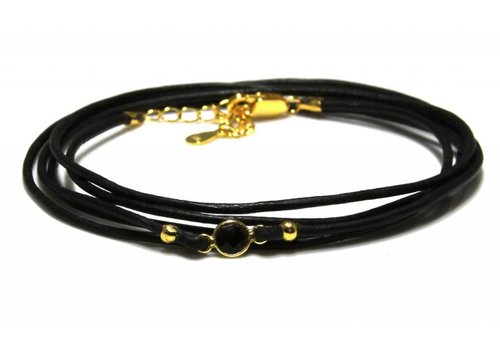 Inspiration Bracelet: Vermeil, leather cord, connector