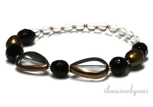 Inspiration Bracelet: 14k / 20 Rose gold filled, glass beads, freshwater pearls