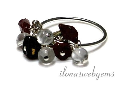 Inspiration Ring: Sterlingsilber, Indien Achat Perlen Split