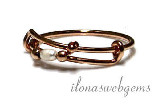 Inspiratie ring: 14k/20 Rosé gold filled, Zoetwaterparel