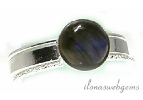 Inspiration Ring: Sterling silver, Labradorite cabochon 8mm