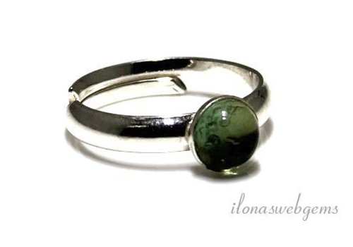 Inspiration Ring: Sterling silver, glass cabochon 6mm
