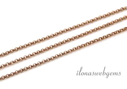 1cm 14k/20 Rosé gold filled jasseron ketting / schakels ca. 1.4mm