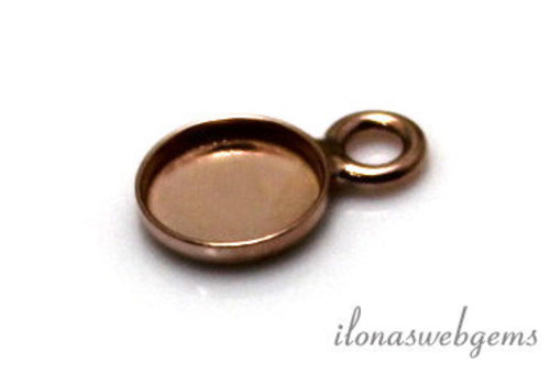 Rose vermeil pendant for cabochon 8mm