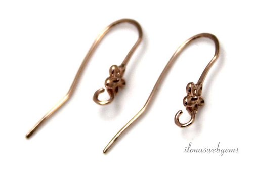 1 pair of Rosé Vermeil earring hooks