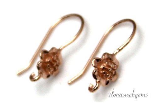 1 pair of Rose vermeil earring hooks