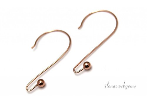 1 pair of Rosé Vermeil earring hooks