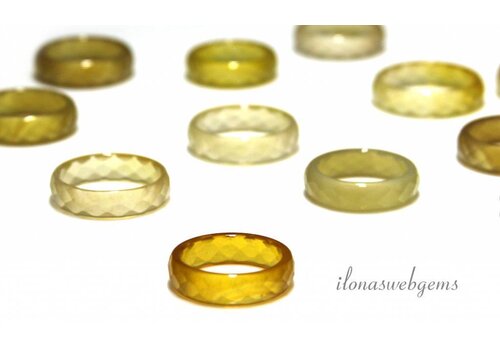 3 piece facet agate ring mix