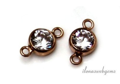 1x Mini 14/20 Rosé gold gefüllter Stecker mit CZ