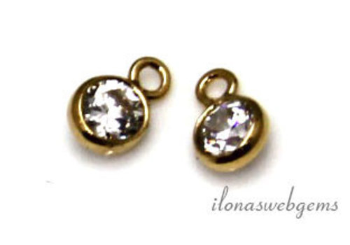 1x 14/20 Mini Gold filled hanger met CZ ca. 3mm