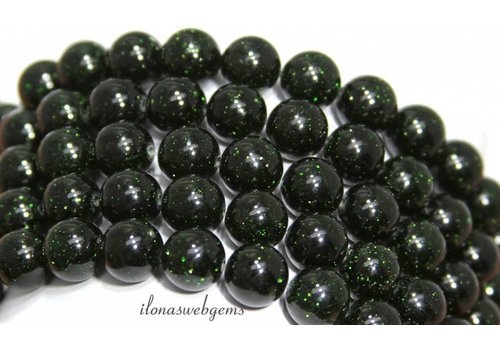 Green Goldstone beads round approx. 10mm
