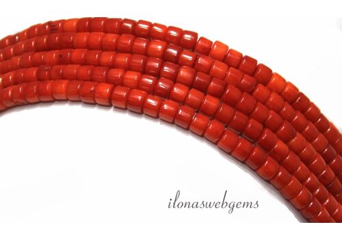 Coral beads round 'Old Dutch' about 4x3mm