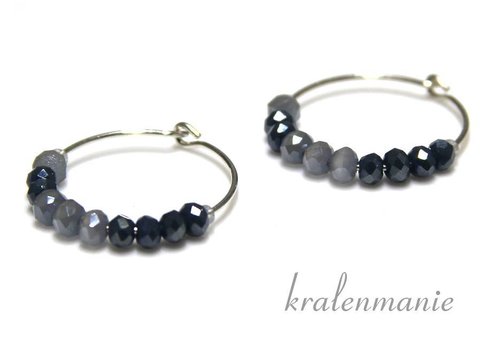 Inspiration Ohrringe: silberne Ohrringe, Kristall-Perlen (Swarovski-Stil)