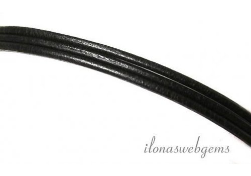 Leather cord black 1.3mm