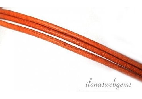 Leather cord orange 2mm