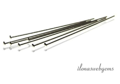 Sterling silver head pin with flat head approx. 38x0.6mm