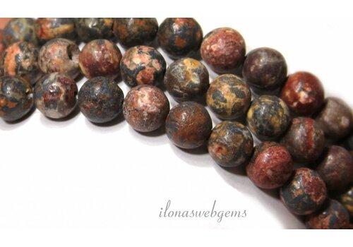 Red Leopard Haut Jaspis Perlen rund 8mm