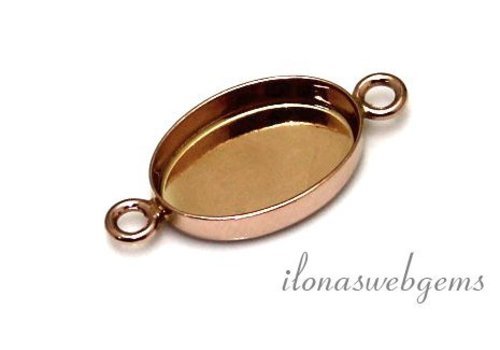 Rose Vermeil-Anschluss für Cabochon 14x10mm