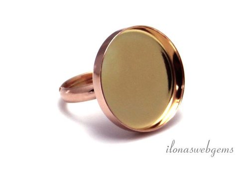 Rose Vermeil Ring für Cabochon 20mm