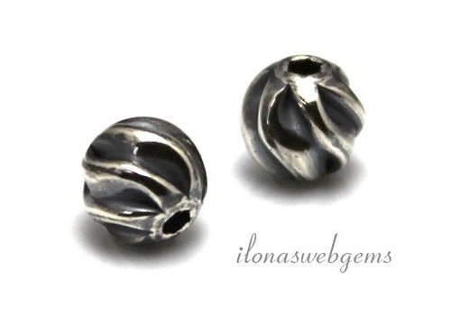 Sterling silver bead oxidized approx. 8mm
