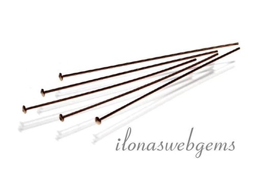 Rosé  14/20 Gold filled nietstift Platte kop ca. 38x0.5mm