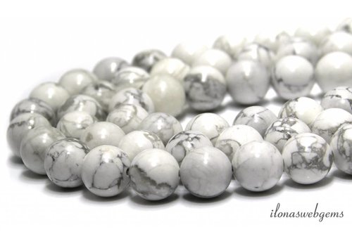 Howlite beads white around 12mm