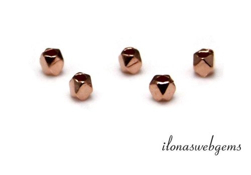 Rosé Vermeil Perle 'Spiegelperlen' ca. 2,8 x 2,4 mm