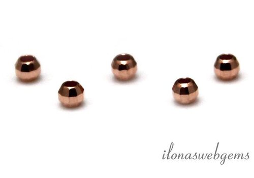 Rose vermeil bead 'mirror beads' approx. 3mm