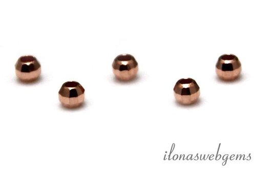 Rosé vermeil kraal 'mirror beads' ca. 3mm