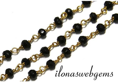 10 cm lange Vermeil-Kette mit Spinellperlen