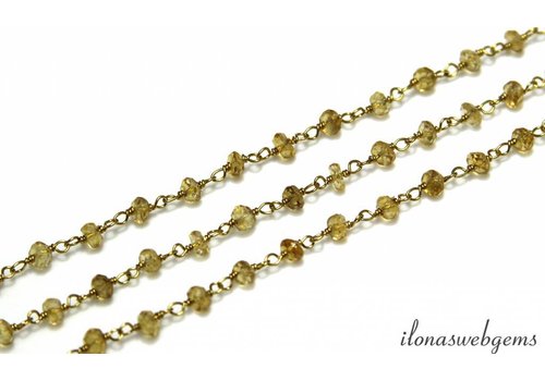 10 cm Vermeil Halskette mit Perlen Citrine