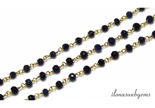 10 cm vermeil necklace with beads Saffier