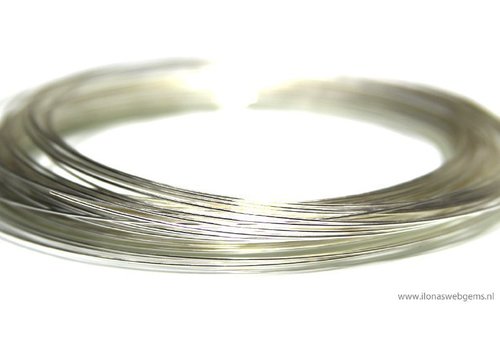 Zilverdraad, vierkant 1.0 mm (10.0 cm) - De Zilverwinkel
