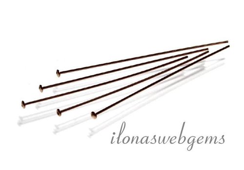 Rosé  14/20 Gold filled nietstift Platte kop ca. 25x0.5mm