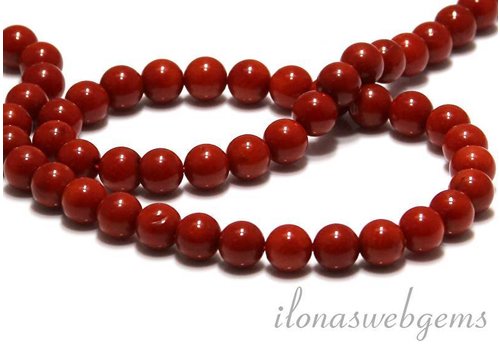 Coral beads 'old Dutch' about 8mm