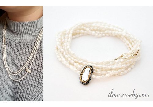 Inspiratie ketting rijstparels en connector