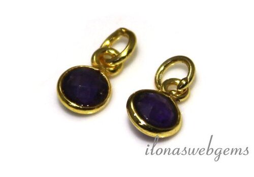 1 Vermeil-Anhänger mit Amethyst ca. 6 mm