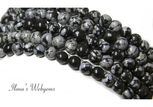 Snowflake Obsidian beads around 8mm