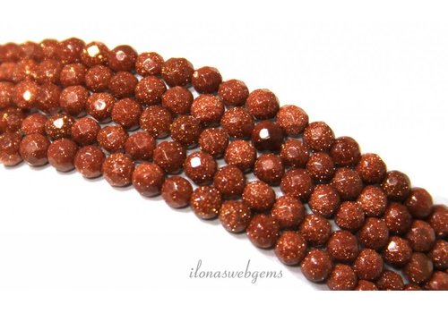 Goldstone beads gold facet approx. 4mm