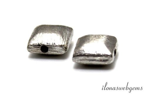 Sterling Silber Perle gebürstet 8x8.5mm