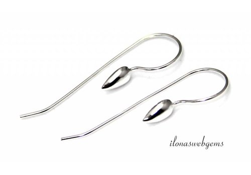 1 Paar Sterling Silber earhooks über 31.5x11mm
