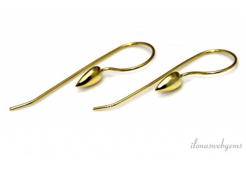 1 Paar Vermeil-Ohrhaken, ca. 31,5 x 11 mm