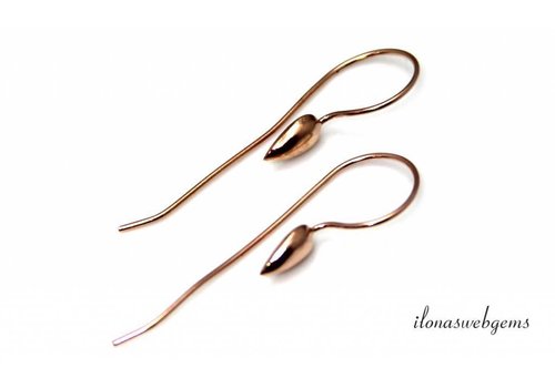 1 pair of vermeil rose earwires approx. 31.5x11mm