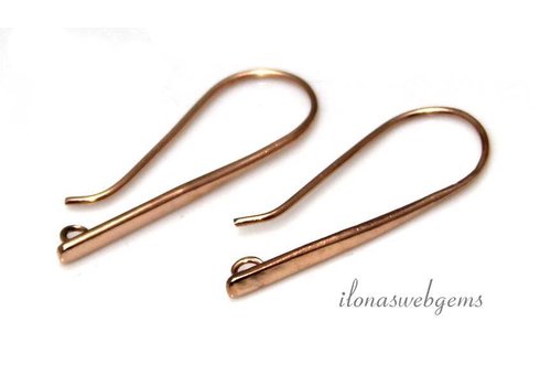 1 Paar Rosenohrringe aus Rosé-Vermeil, ca. 25 x 11 mm