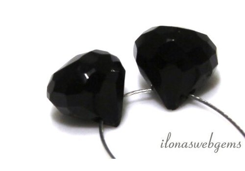 Onyx facet briolettes