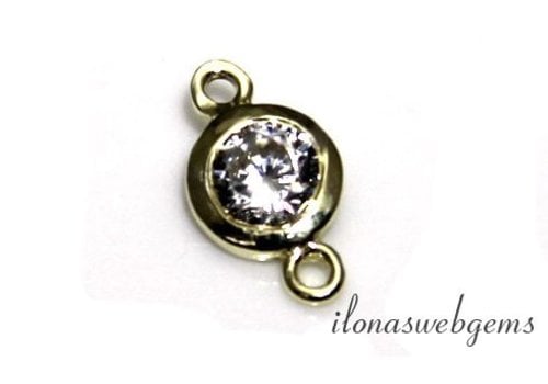 Gold filled connector with cubic zirconia approx. 6mm