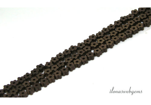 Mini Hematite beads flowers around 3.5mm