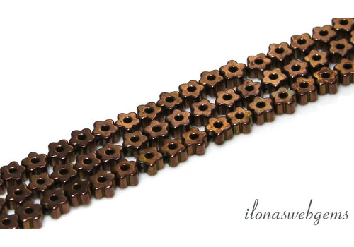 Mini Hematite beads flowers around 3.5mm