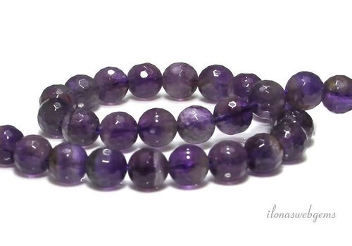 Amethyst beads faceted around 8mm