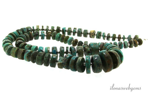 Arizona Türkisperlenscheiben auf und absteigend von ca. 8x4 bis 21x5mm